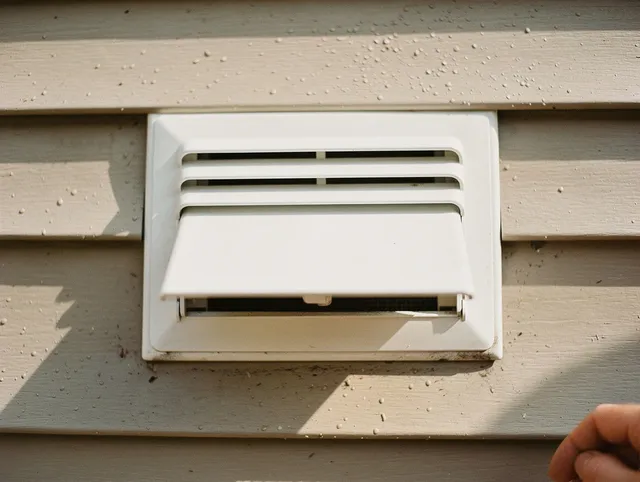 Delray Beach Dryer Vent Cleaning technician performing professional exhaust vent cleaning at a residential property in Delray Beach